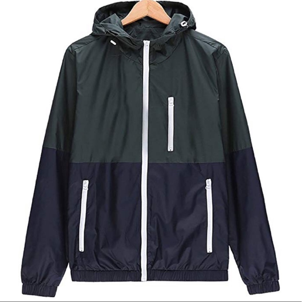 Colorblock Windbreaker Hooded Active Jacket - Picture 2 of 4